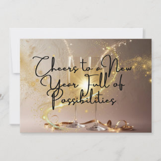Cartes Pour Fêtes Annuelles Tarjeta Cheers to a New Year Full of Possibilities