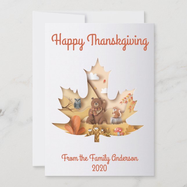 Cartes Pour Fêtes Annuelles Tarjeta de felicitacion de agradecimiento (Devant)