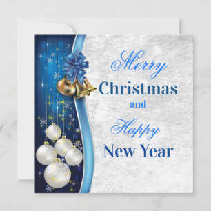 Cartes Pour Fêtes Annuelles Tarjeta de Navidad Azul