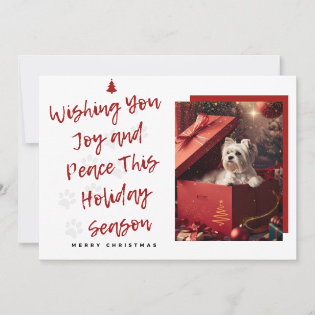 Cartes Pour Fêtes Annuelles Tarjeta de Navidad 'Wishing You Joy and Peace' (Devant)