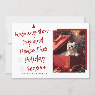 Cartes Pour Fêtes Annuelles Tarjeta de Navidad 'Wishing You Joy and Peace'
