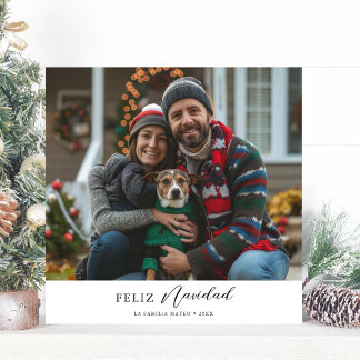 Cartes Pour Fêtes Annuelles Tarjeta Fotográfica De Feliz Navidad | Noël
