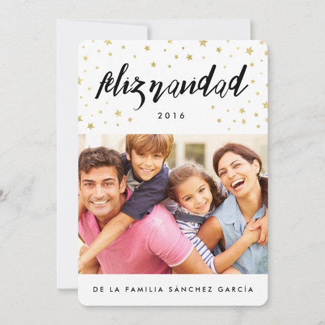 Cartes Pour Fêtes Annuelles Tarjeta Navideñas de Fotos | Feliz Navidad (Devant)
