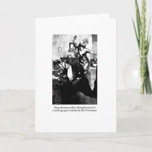 Cartes Pour Fêtes Annuelles Tarquin attend avec intérêt Noël