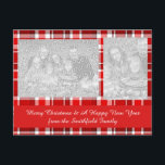 Cartes Pour Fêtes Annuelles Tartan blanc rouge<br><div class="desc">Ce motif en plaid rouge et blanc a un motif à carreaux / tartan extensible qui est légèrement texturé. C'est un motif clair,  élégant et élégant.</div>