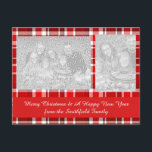 Cartes Pour Fêtes Annuelles Tartan blanc rouge<br><div class="desc">Ce motif en plaid rouge et blanc a un motif à carreaux / tartan extensible qui est légèrement texturé. C'est un motif clair,  élégant et élégant.</div>