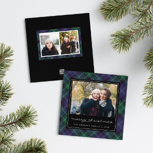 Cartes Pour Fêtes Annuelles Tartan Holiday   Square photo
