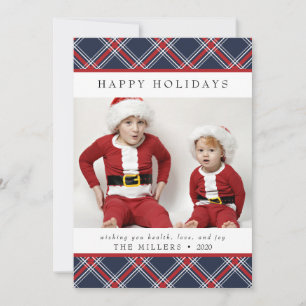 Cartes Pour Fêtes Annuelles Tartan Joyeux Joyeux Joyeux Jours de Noël