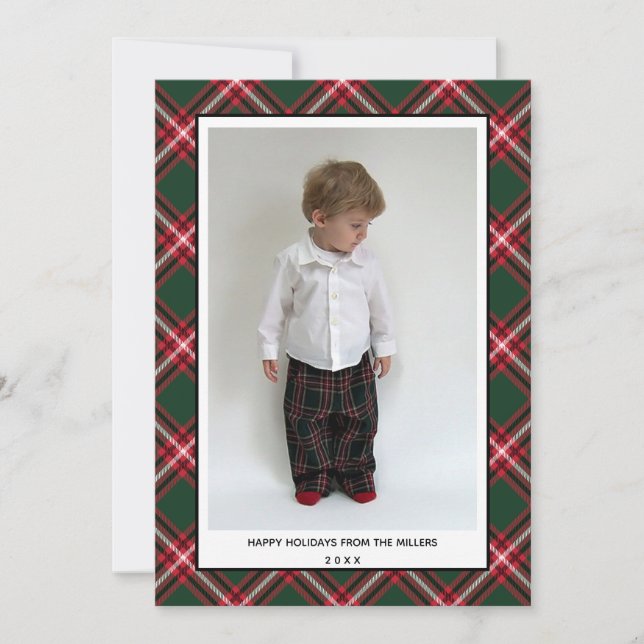 Cartes Pour Fêtes Annuelles Tartan Joyeux Joyeux Joyeux Jours de Noël (Devant)