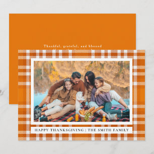 Cartes Pour Fêtes Annuelles Tartan Plaid   Bon thanksgiving photo d'automne