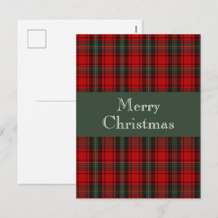 Cartes Pour Fêtes Annuelles Tartan rouge et vert
