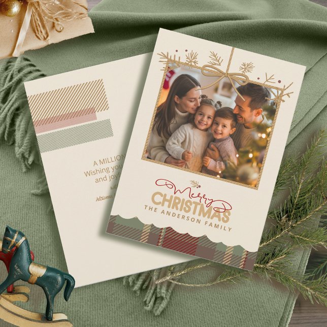 Cartes Pour Fêtes Annuelles Tartan Trim Christmas Hanging Photo ID1141A (Créateur téléchargé)