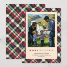 Tartan Vert Rouge Plaid Photo de Famille Personnal