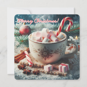 Cartes Pour Fêtes Annuelles Tasse à café chaud avec marshmallows - sucre de ca