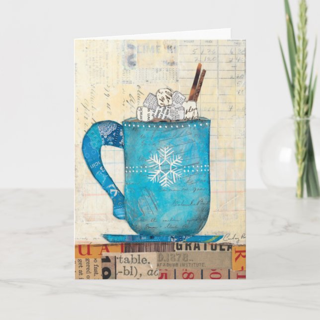 Cartes Pour Fêtes Annuelles Tasse bleue de Noël (Devant)