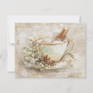 Cartes Pour Fêtes Annuelles Tasse de chocolat chaud