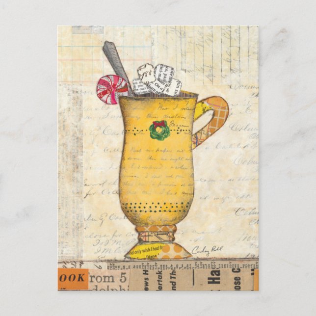 Cartes Pour Fêtes Annuelles Tasse jaune de vacances (Devant)