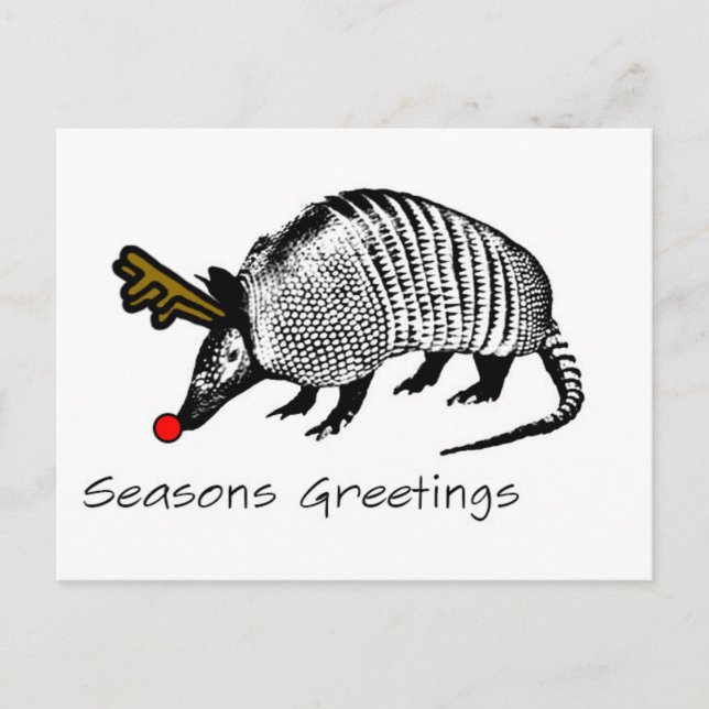 Cartes Pour Fêtes Annuelles Tatou de Noël (Devant)