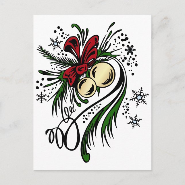 Cartes Pour Fêtes Annuelles Tatouage de Noël (Devant)
