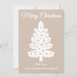 Cartes Pour Fêtes Annuelles Taupe Script manuscrit Arbre de Noël