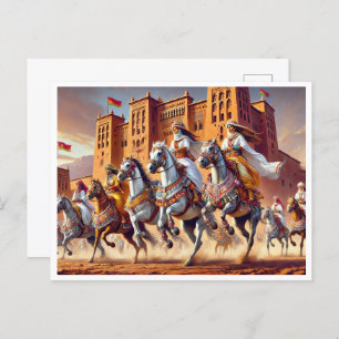 Cartes Pour Fêtes Annuelles TBOURIDA équitation traditionnelle marocaine
