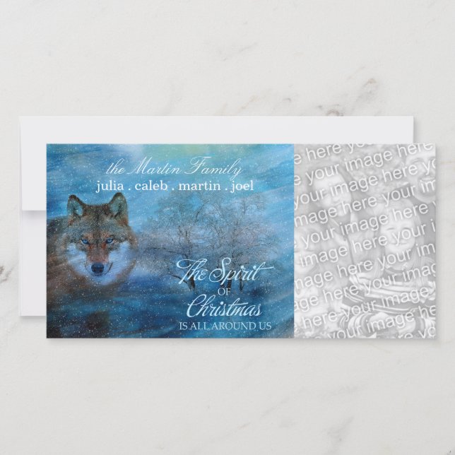 Cartes Pour Fêtes Annuelles TCWC - Blue Wolf Woodland Spirit of Christmas (Devant)