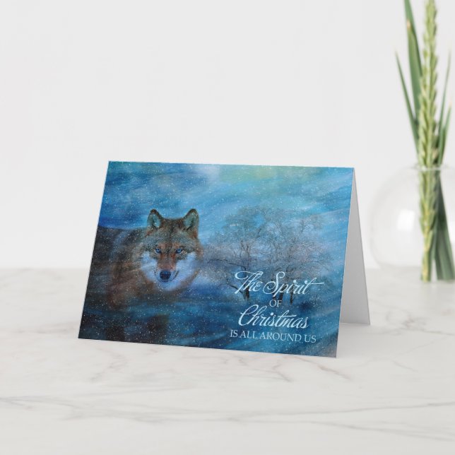 Cartes Pour Fêtes Annuelles TCWC - Noël bleu de loup (Devant)