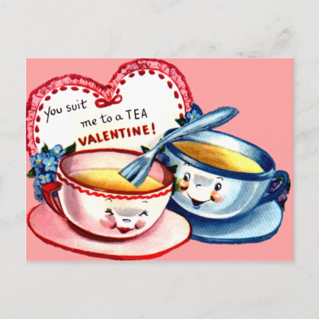 Cartes Pour Fêtes Annuelles Teacup Valentine (Devant)