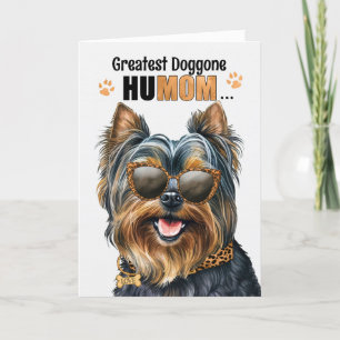 Cartes Pour Fêtes Annuelles Teacup Yorkie Dog Greatest HuMOM Mother's Day