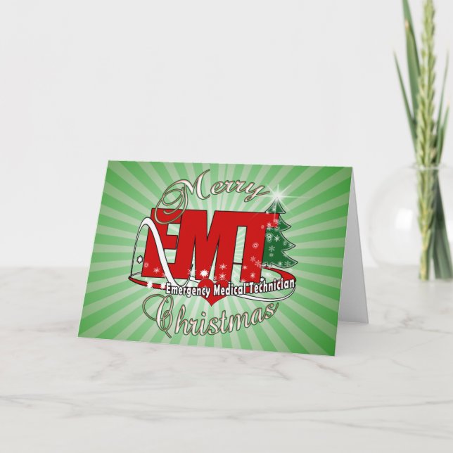Cartes Pour Fêtes Annuelles Technicien Médicale d'urgence EMT CHRISTMAS (Devant)
