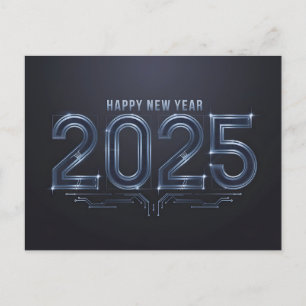 Cartes Pour Fêtes Annuelles Technologie futuriste Bonne année 2025