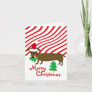 Cartes Pour Fêtes Annuelles Teckel de Joyeux Noël