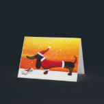 Cartes Pour Fêtes Annuelles Teckel de vacances et cadeau de Noël d'os de chien<br><div class="desc">Chiot dans la neige</div>