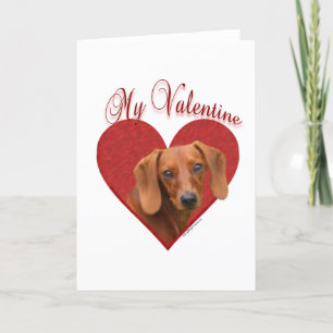 Cartes Pour Fêtes Annuelles Teckel mon Valentine
