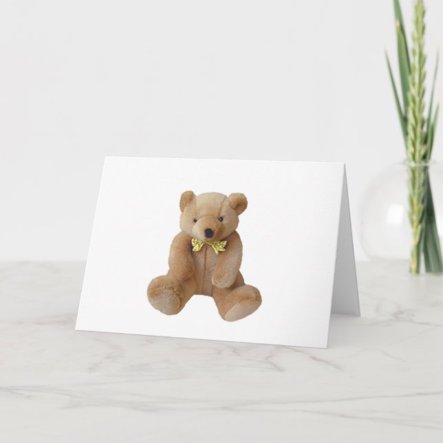 Cartes Pour Fêtes Annuelles Teddy Bear Baby Attend Grossesse Douche Amour (Devant)