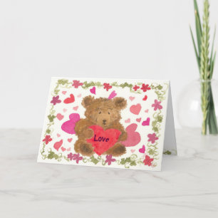 Cartes Pour Fêtes Annuelles Teddy Bear Love Saint Valentin pour les enfants