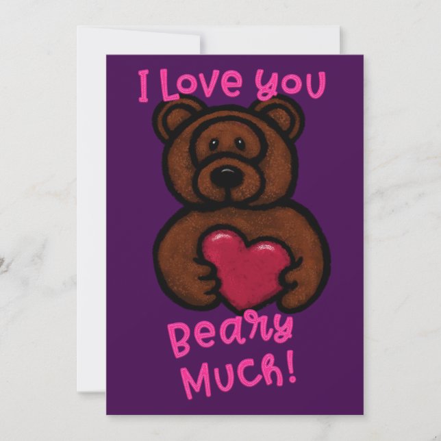 Cartes Pour Fêtes Annuelles Teddy Bear Saint-Valentin (Devant)