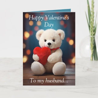 Cartes Pour Fêtes Annuelles Teddy Bear Valentine's Card for Husband