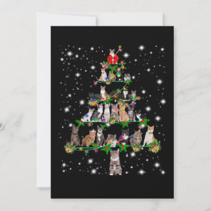 Cartes Pour Fêtes Annuelles Tee drôle de chats arbre de Noël Ornement Décor Ca