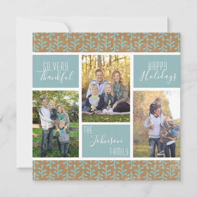 Cartes Pour Fêtes Annuelles Tellement Merci Collage Photo Thanksgiving (Devant)