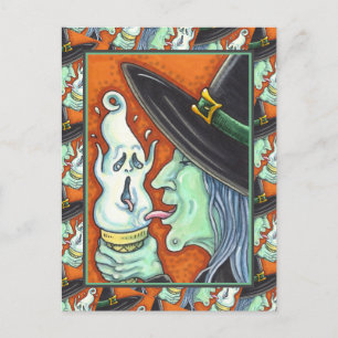 CARTES POUR FÊTES ANNUELLES TÉMOIGNAGE MANGEANT DE LA GLACE CRÈME CONE, HALLOW
