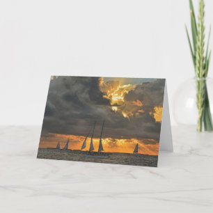 Cartes Pour Fêtes Annuelles Tempête à venir au coucher du soleil à Key West, F