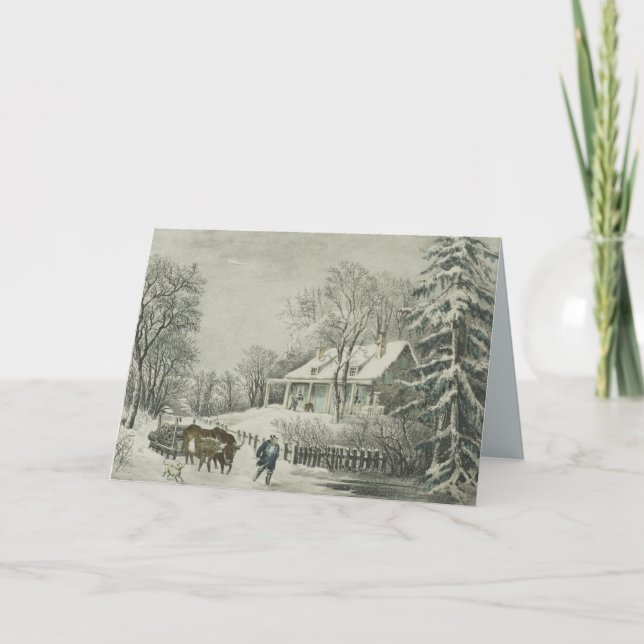 Cartes Pour Fêtes Annuelles Tempête de neige - Currier & Ives (Devant)