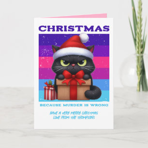Cartes Pour Fêtes Annuelles Tempête de neige électrique Photo drôle de chat de