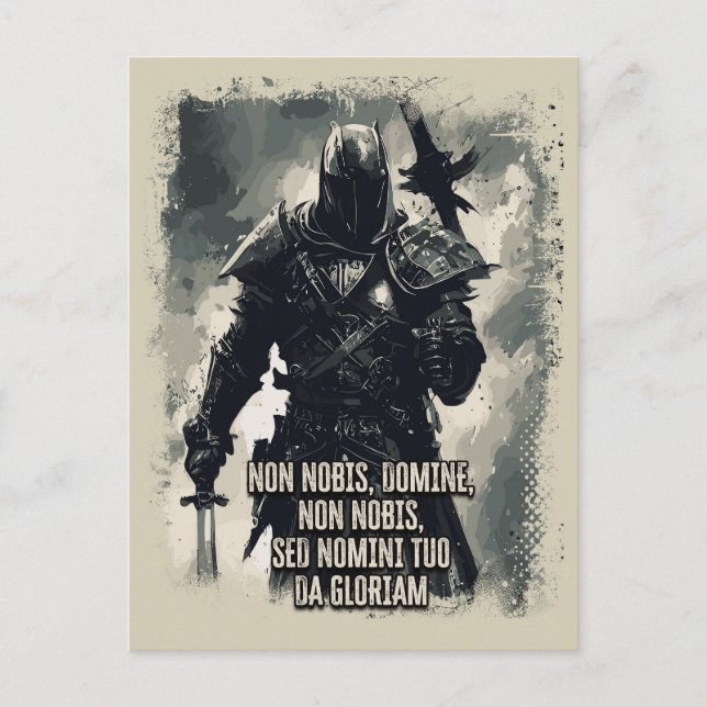 Cartes Pour Fêtes Annuelles Templar Knight Motto La citation du croisé (Devant)