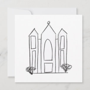 Cartes Pour Fêtes Annuelles Temple mormon simple moderne LDS Salt Lake City