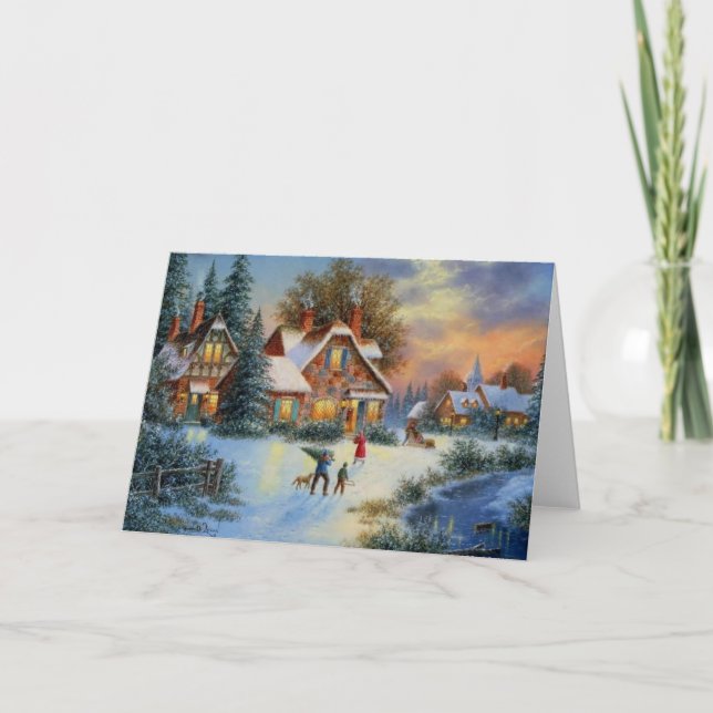 Cartes Pour Fêtes Annuelles Temps de jeu hivernal (Devant)