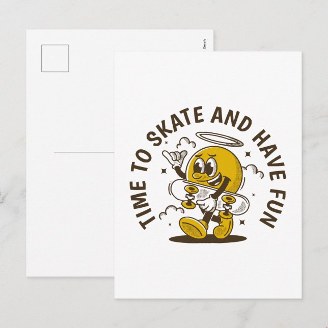 Cartes Pour Fêtes Annuelles Temps de patiner (Devant / Derrière)