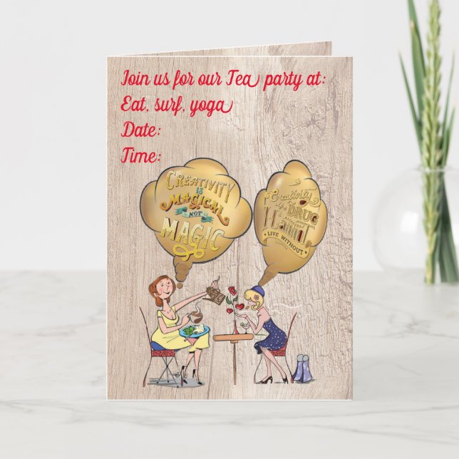 Cartes Pour Fêtes Annuelles Temps de pause magique créative avec amis (Devant)