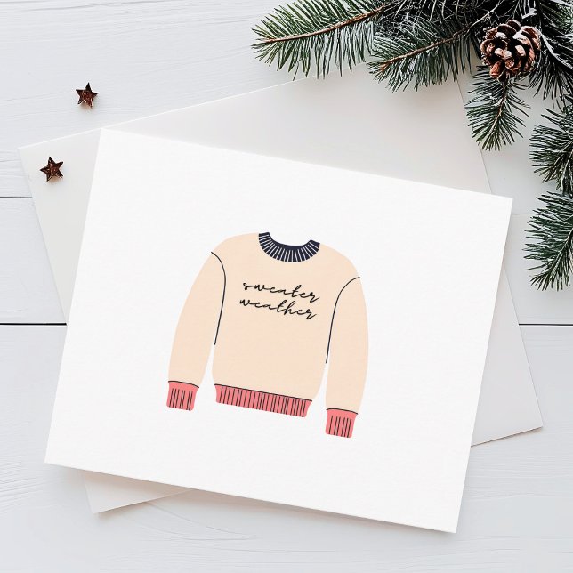 Cartes Pour Fêtes Annuelles Temps du Pull Hiver Aquarelle (Créateur téléchargé)